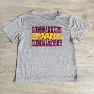 NFL Grey Kids Tee with Yellow & Maroon Commanders Graphic